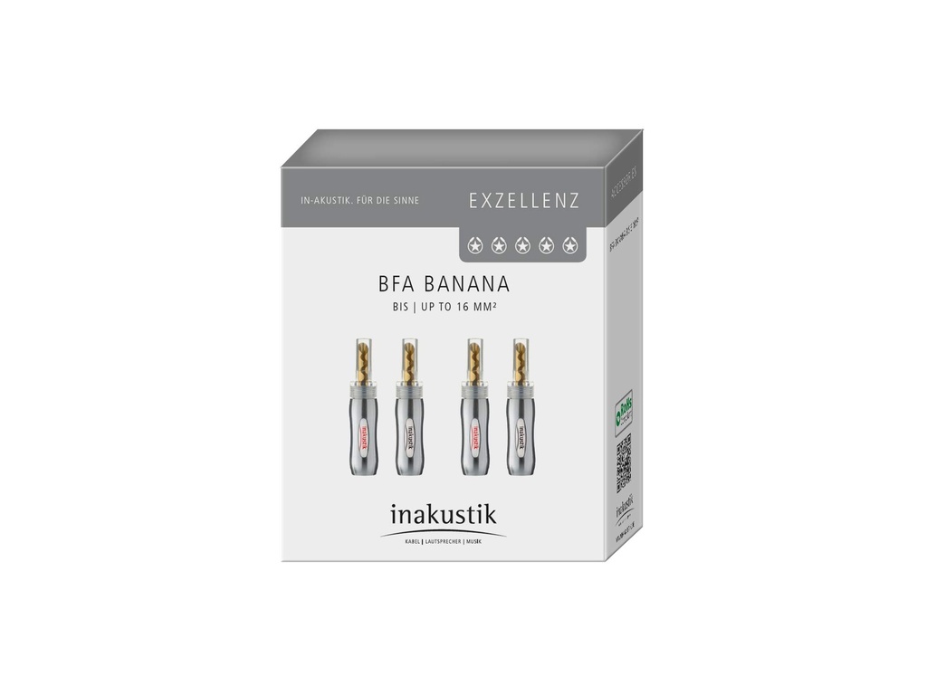 In-akustik Excellence bananenplug 4mm 'BFA' schroef - 6mm² (r-z) (4 stuks)