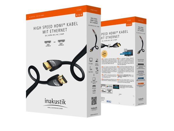 In-akustik Star HDMI-HDMI, Ultra HD met Ethernet