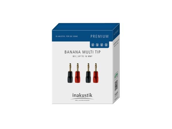 In-akustik Premium 4mm 'Multi Tip' solderen - 10mm² (4 stuks)  bananenplug