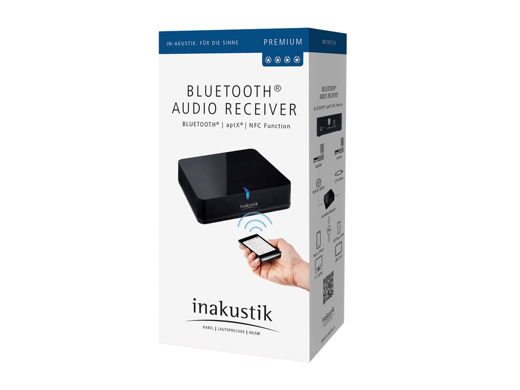 In-akustik Premium Bluetooth Audio Ontvanger - 3,5mm Optische uit