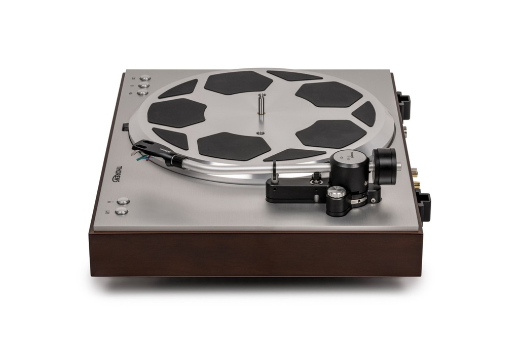 Thorens TD 404 DD Hoogglans walnoot - Zijaanzicht