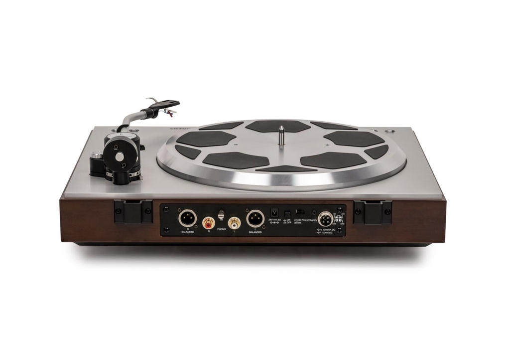 Thorens TD 404 DD Hoogglans walnoot - Achterzijde
