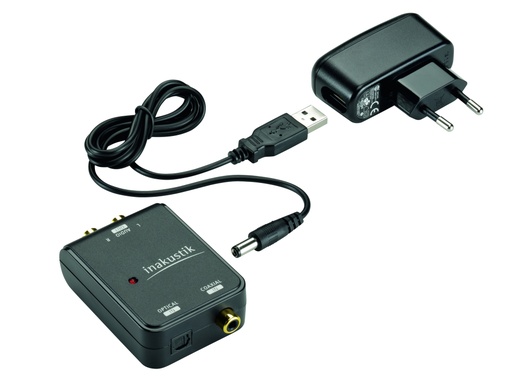 In-akustik Star DA converter - Optisch/Coax > 2x RCA (tot 96kHz/24bit)