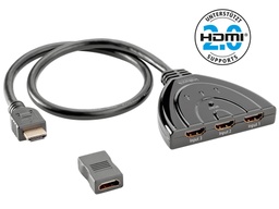 In-akustik Star HDMI switch 3&gt;1 – UHD 18.2 Gbps/HDR/Auto-switch